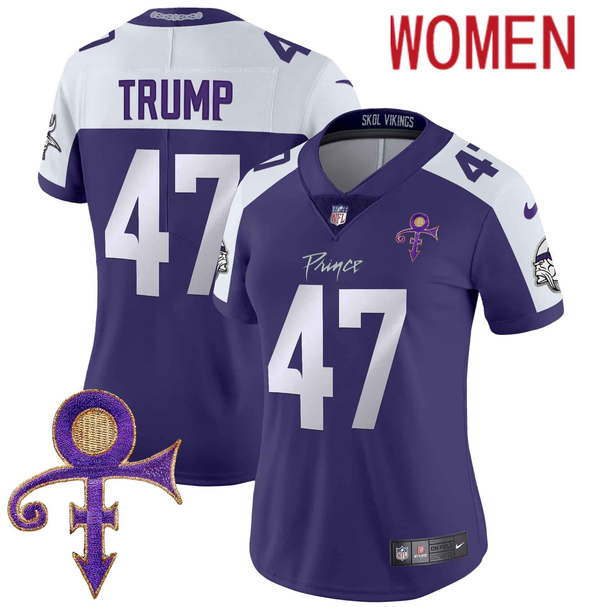 Women Minnesota Vikings #47 Trump Purple 2024 Nike Prince Vapor Limited NFL Jersey